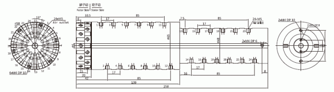 3024004のシリーズ3024004シリーズM5 24道Pnuematic/+Electric Hybridry回転式連合スリップ リング デッサン