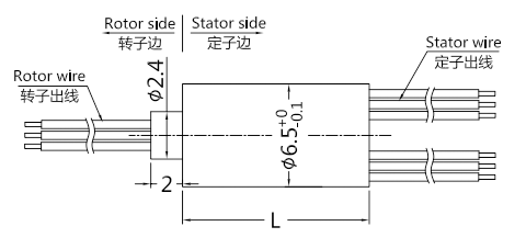 m065シリーズM065シリーズOD6.5mm 4~12ワイヤーMinitureのスリップ リング（無人機のスリップ リング）スリップ リング デッサン